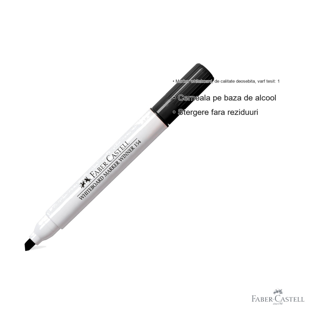Marker whiteboard Faber-Castell Winner 152, varf tesit, cerneala pe baza de alcool, pentru tabla alba [3]