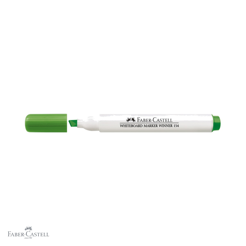 Marker whiteboard Faber-Castell Winner 154, varf tesit, cerneala pe baza de alcool, culoare verde [4]