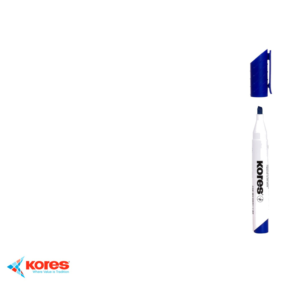Marker whiteboard Kores, varf tesit, cerneala albastra cu uscare rapida, pentru whiteboard si flipchart [5]