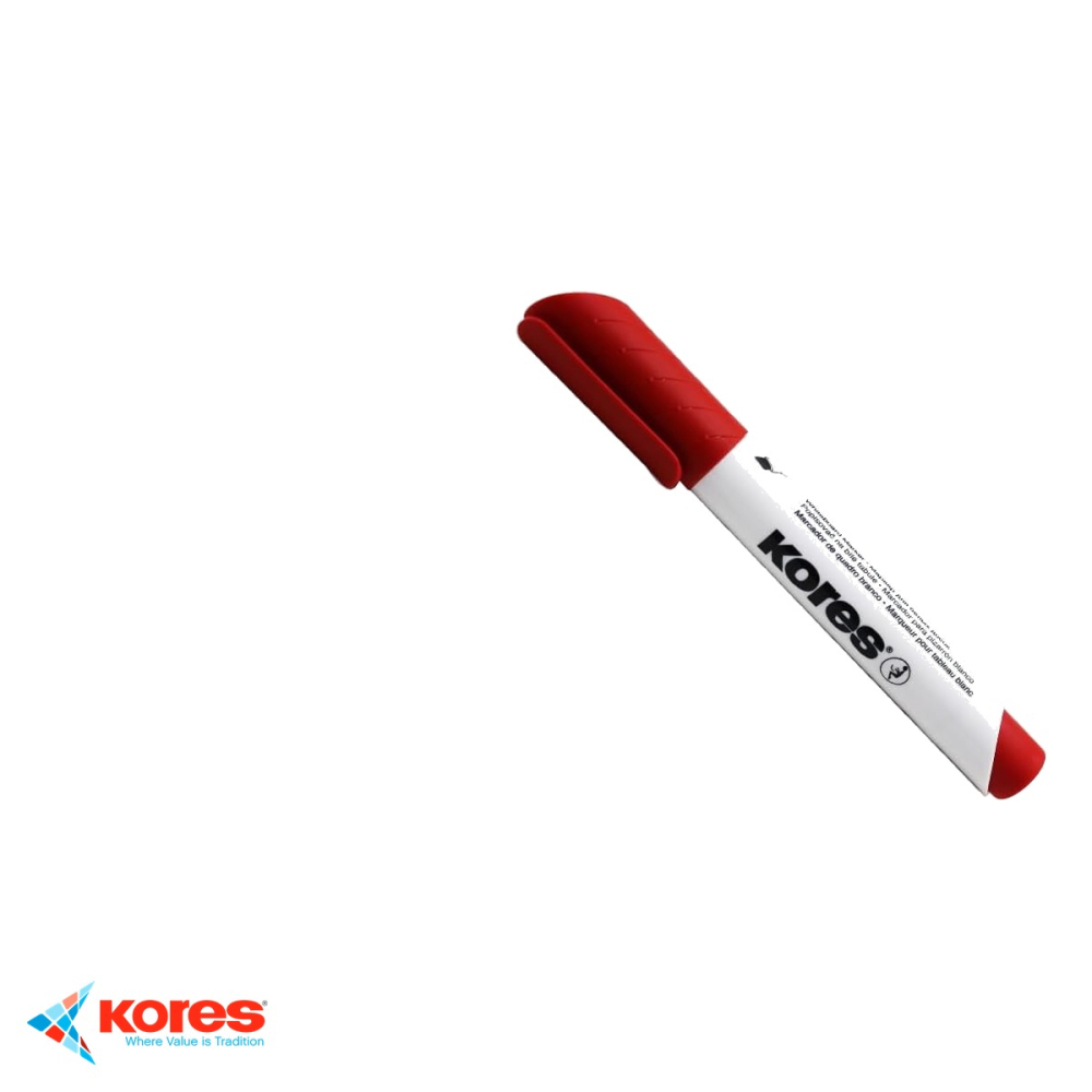 Marker whiteboard Kores, varf tesit, cerneala rosie cu uscare rapida, pentru whiteboard si flipchart [5]