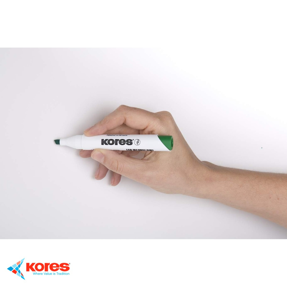 Marker whiteboard Kores, varf tesit, cerneala verde cu uscare rapida, pentru whiteboard si flipchart [4]