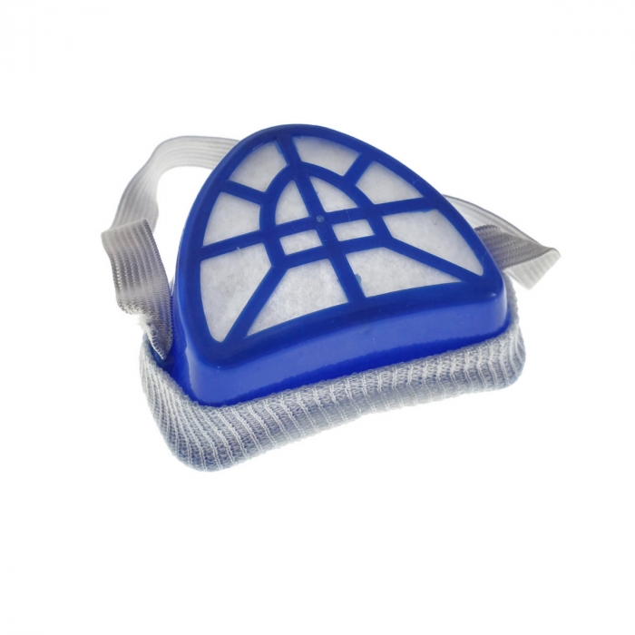 Masca anti-praf, cu filtru textil inlocuibil si capac protector, din plastic, 100x80x43mm, albastra [6]