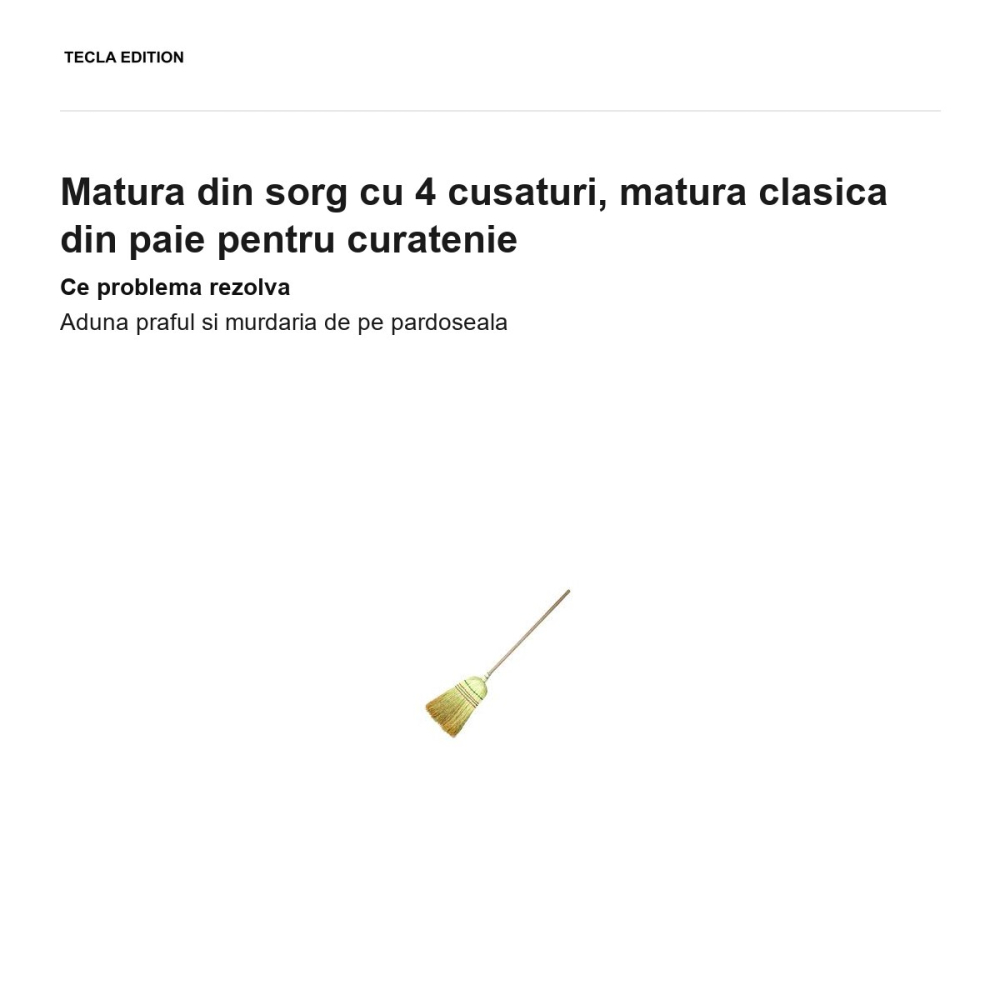 Matura din sorg cu 4 cusaturi, matura clasica din paie pentru curatenie [2]