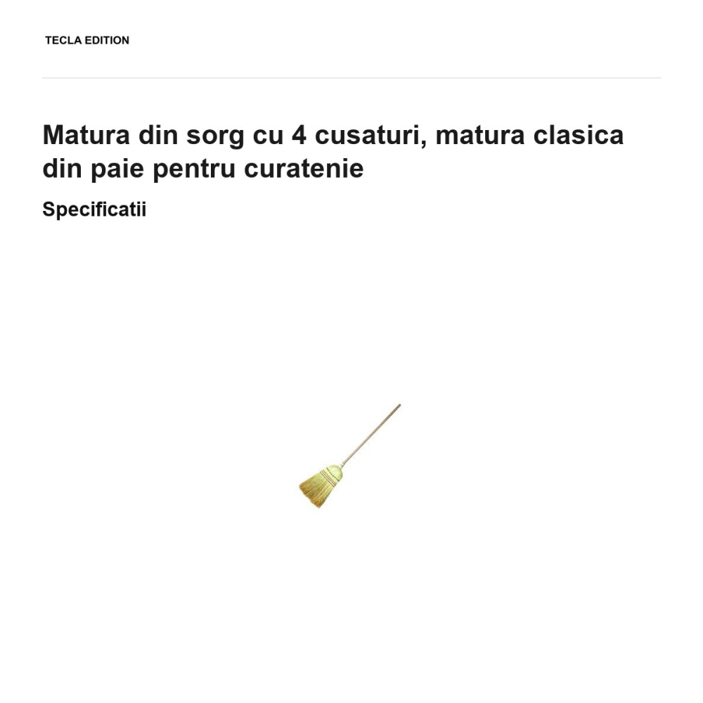 Matura din sorg cu 4 cusaturi, matura clasica din paie pentru curatenie [3]