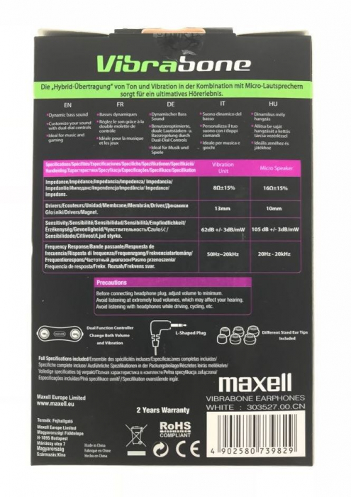 Casti Maxell in - ear VIBRABONE, albe [6]