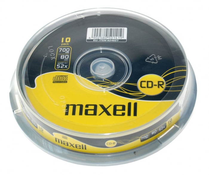 Set 10 CD-R Inscriptibil Maxell cu Suport, Capacitate 700 Mb, Viteza 52x [2]