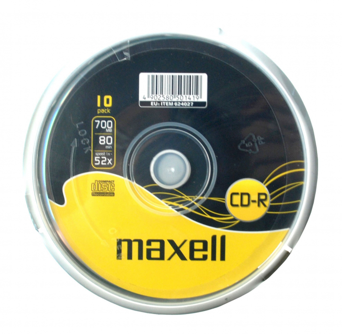 Set 10 CD-R Inscriptibil Maxell cu Suport, Capacitate 700 Mb, Viteza 52x [3]