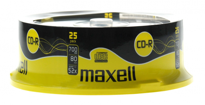 CD-R Maxell XL 700Mb, 80 min, 52X, Cake Box, 25 buc-628522.40.TW [3]