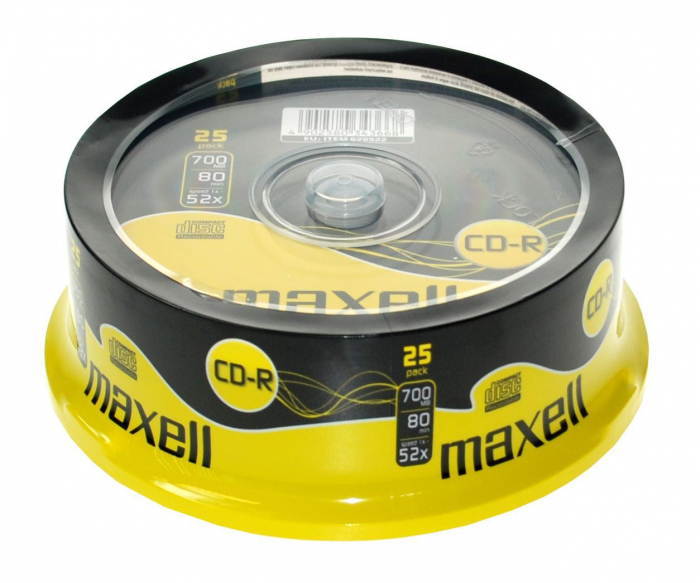 CD-R Maxell XL 700Mb, 80 min, 52X, Cake Box, 25 buc-628522.40.TW [4]