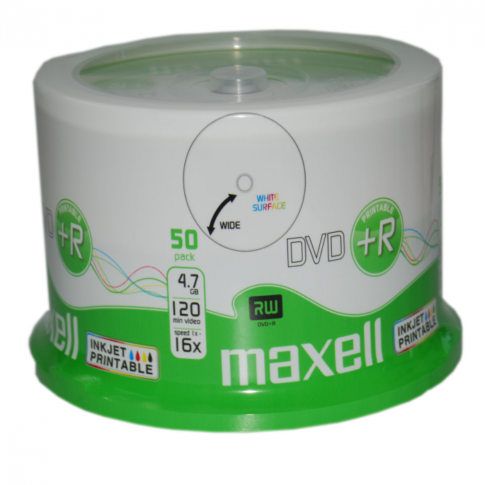 DVD+R MAXELL, 4,7 GB, 16x, Printable, 50 buc cake box [3]