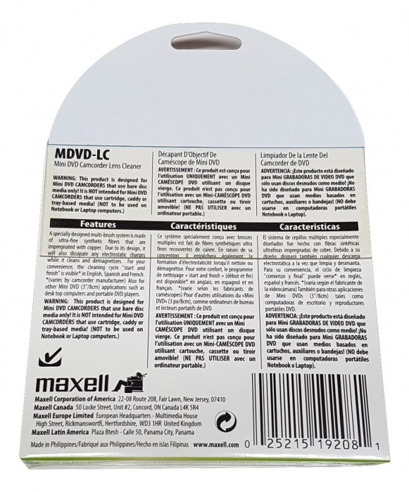 Minidvd Maxell cleaner 6/pac - 303304.00.US [2]