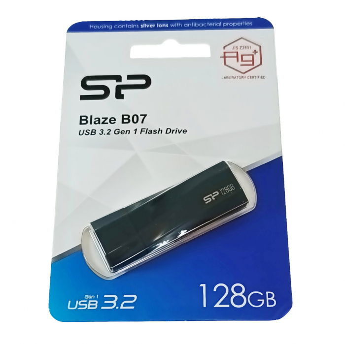 Memorie flash USB 3.2 Gen 1, 128 Gb, Silicon Power Blaze B07, cu capac, neagra [5]