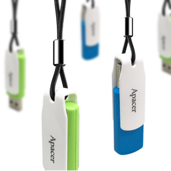 Memorie USB 2.0 Apacer 32Gb, AH335, rotativa, alb cu verde [5]