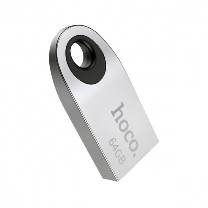 Memorie USB 2.0, capacitate 64 Gb, Hoco UD9, design mini, carcasa metal, gri [2]