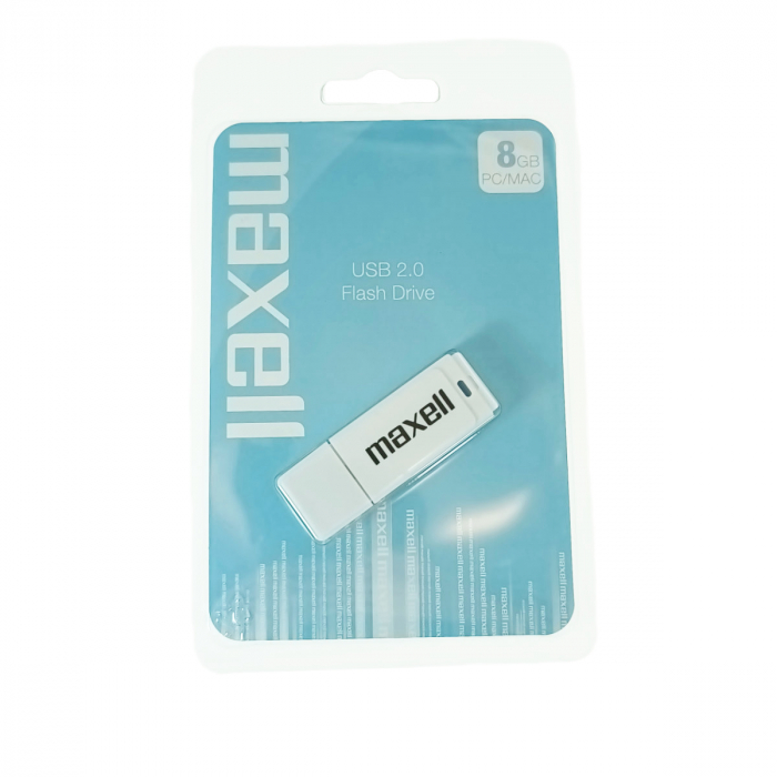 Memorie USB 2.0 capacitate 8Gb, Maxell 77231, 100PC, cu capac, alba [5]