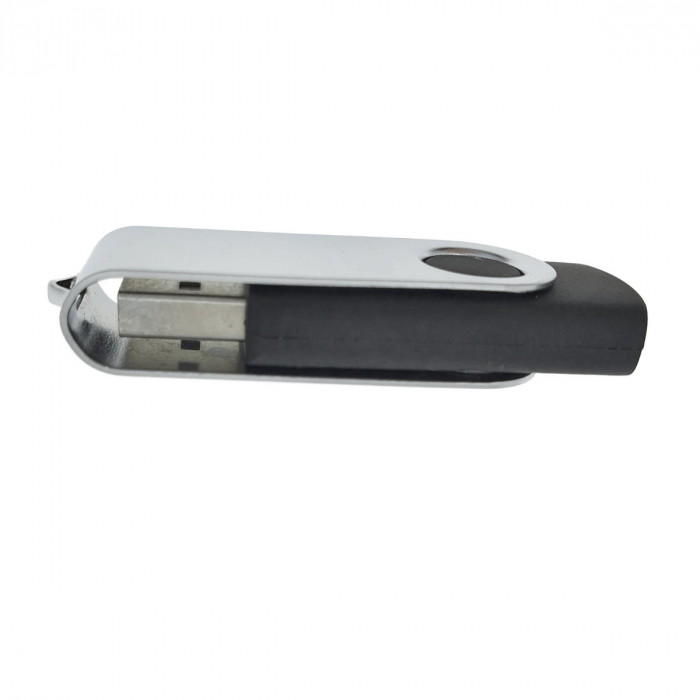 Memorie USB 2.0 de capacitate 32 Gb, personalizabila, capac rotativ, negru cu argintiu [3]