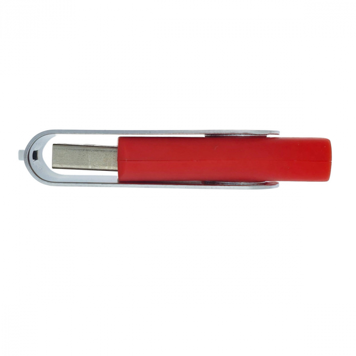 Memorie USB 2.0 de capacitate 4 Gb, personalizabila, capac rotativ, rosu cu argintiu [3]