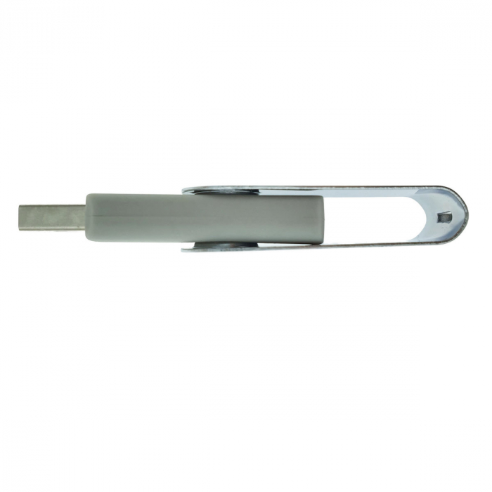 Memorie USB 2.0 de capacitate 64 Gb, personalizabila, capac rotativ, gri cu argintiu [4]