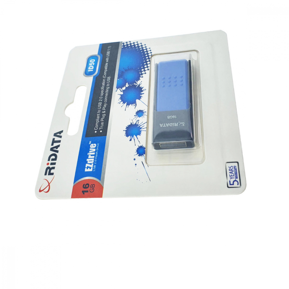Memorie USB 2.0 Flash Drive RiDATA 16 GB, EZdrive ID50, conector retractabil, albastru [3]