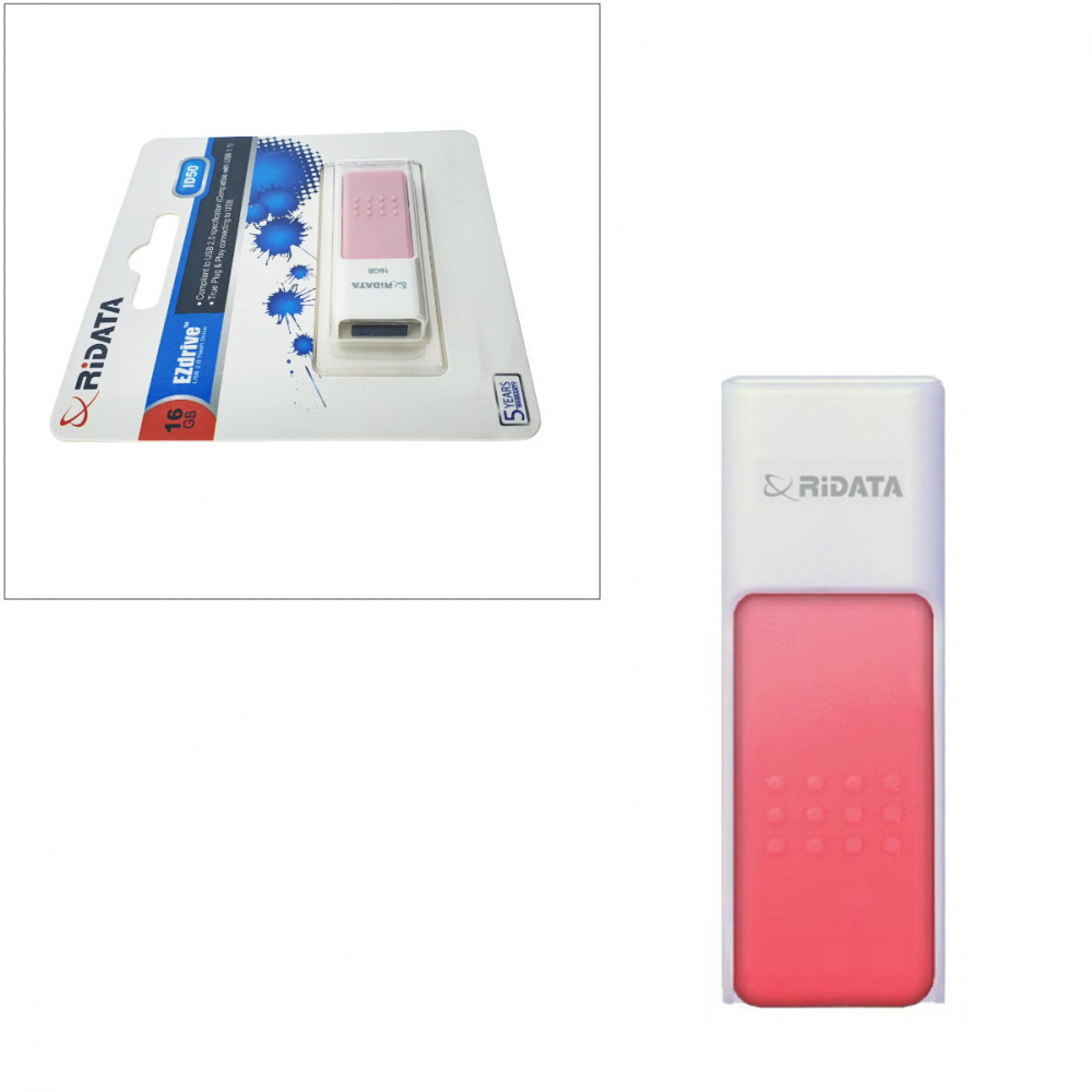 Memorie USB 2.0 Flash Drive RiDATA 16GB, EZdrive ID50, conector retractabil, roz [2]
