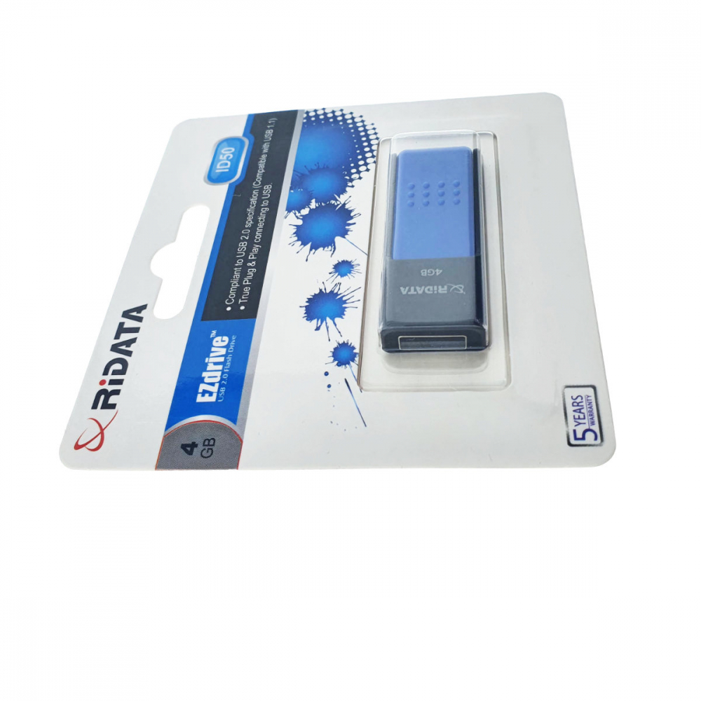 Memorie USB 2.0 Flash Drive RiDATA 4 GB, EZdrive ID50, conector retractabil, albastru [3]