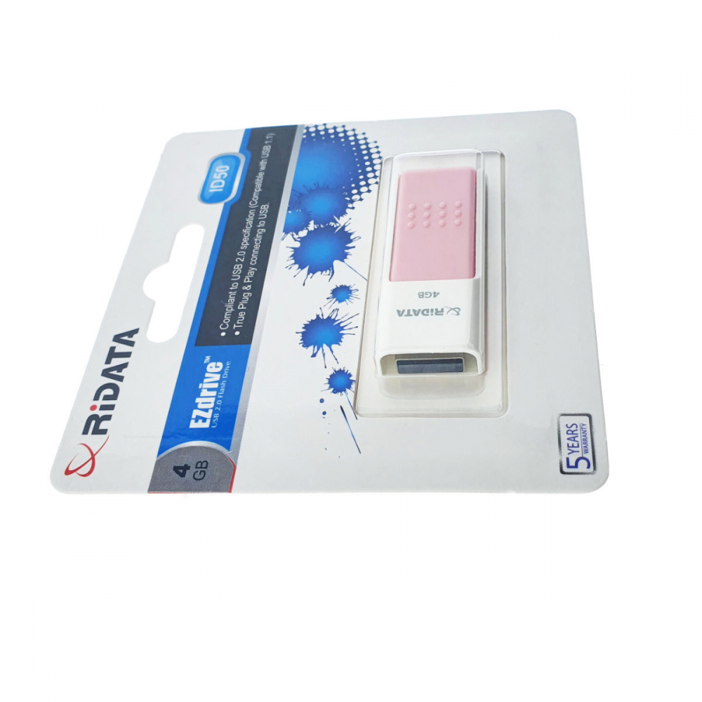 Memorie USB 2.0 Flash Drive RiDATA 4GB, EZdrive ID50, conector retractabil, roz [3]