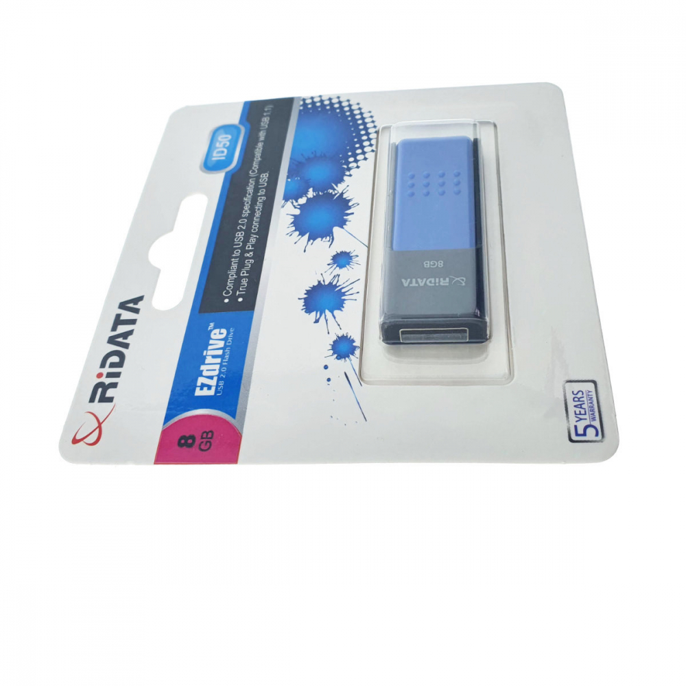 Memorie USB 2.0 Flash Drive RiDATA 8 GB, EZdrive ID50, conector retractabil, albastru [3]