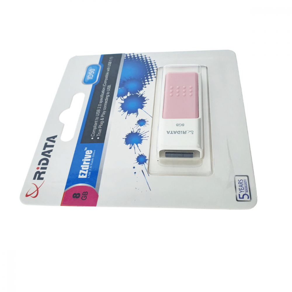 Memorie USB 2.0 Flash Drive RiDATA 8 GB, EZdrive ID50, conector retractabil, roz [3]
