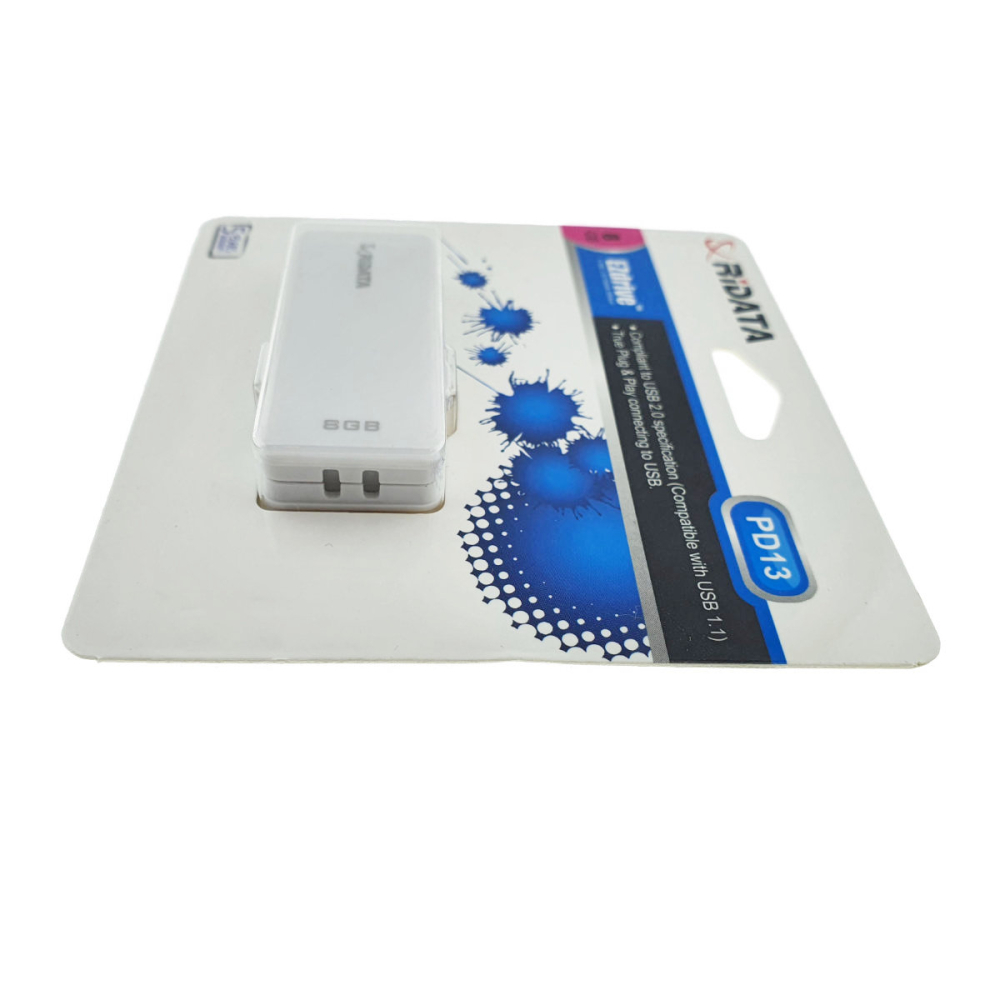 Memorie USB 2.0 Flash Drive RiDATA 8 GB, EZdrive PD13, conector retractabil, alb [2]