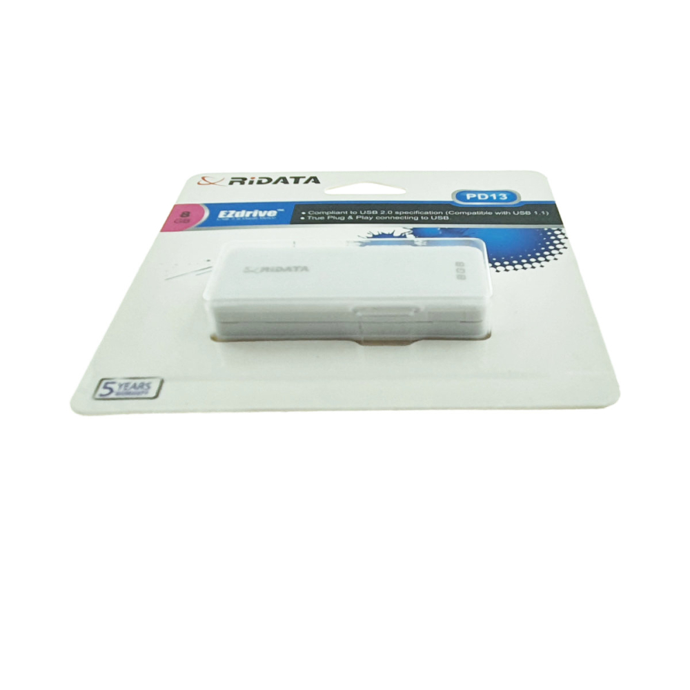 Memorie USB 2.0 Flash Drive RiDATA 8 GB, EZdrive PD13, conector retractabil, alb [3]