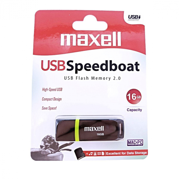 Memorie USB MAXELL Speedboat, USB 2.0, 16GB, Negru [8]