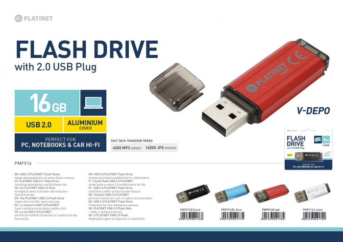 Memorie USB 2.0 Platinet 16Gb ,V-Depo 42177,cu capac,albastra [2]