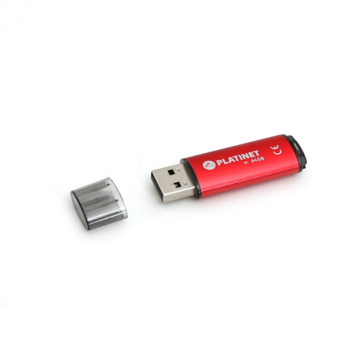 Memorie USB 2.0 Platinet 64Gb, X-Depo 43612, cu capac, rosie [2]