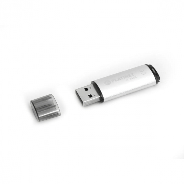 Memorie USB 2.0 Platinet 64Gb, X-Depo 43613, cu capac, argintie [2]