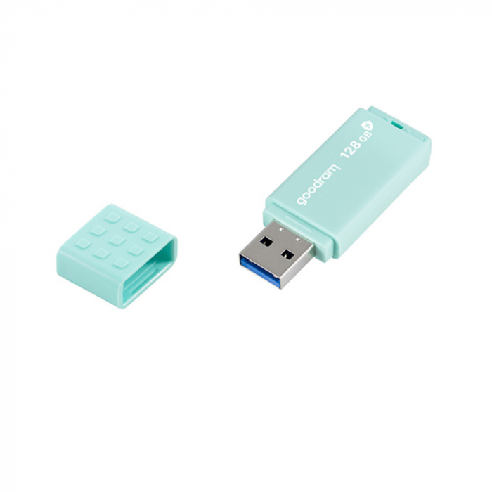 Memorie USB 3.0, 128 GB, Goodram UME3 Care, cu capac, albastra [3]