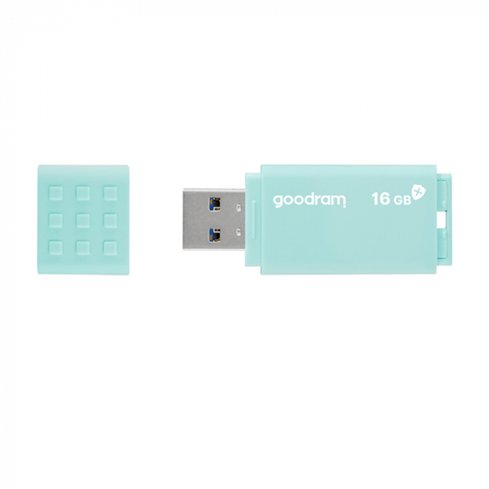 Memorie USB 3.0, 16 GB, Goodram UME3 Care, cu capac, albastra [1]