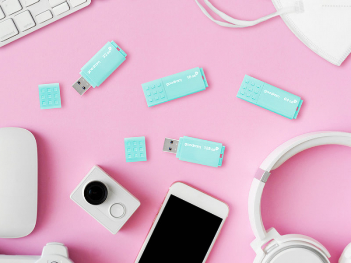 Memorie USB 3.0, 64 GB, Goodram UME3 Care, cu capac, albastra [9]