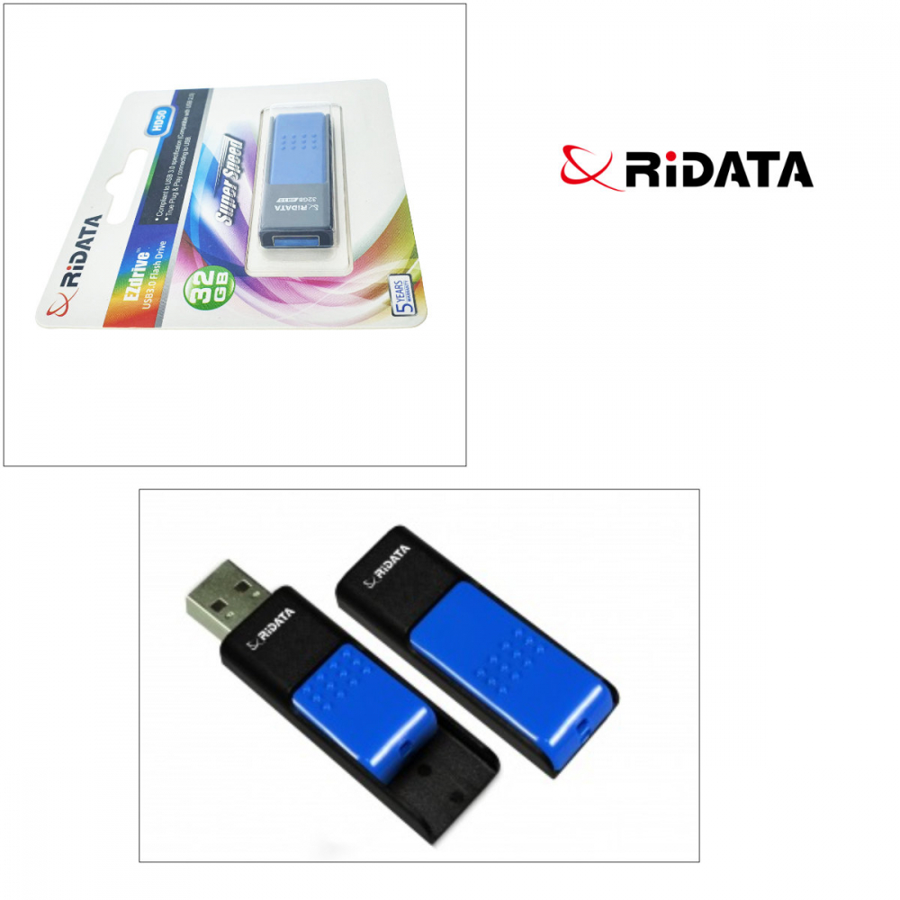 Memorie USB 3.0 Flash Drive RiDATA 32GB, EZdrive HD50, conector retractabil, albastru [2]