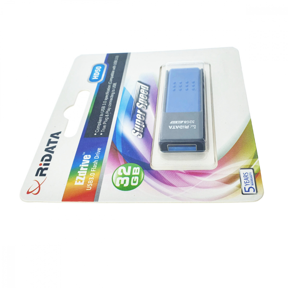 Memorie USB 3.0 Flash Drive RiDATA 32GB, EZdrive HD50, conector retractabil, albastru [4]