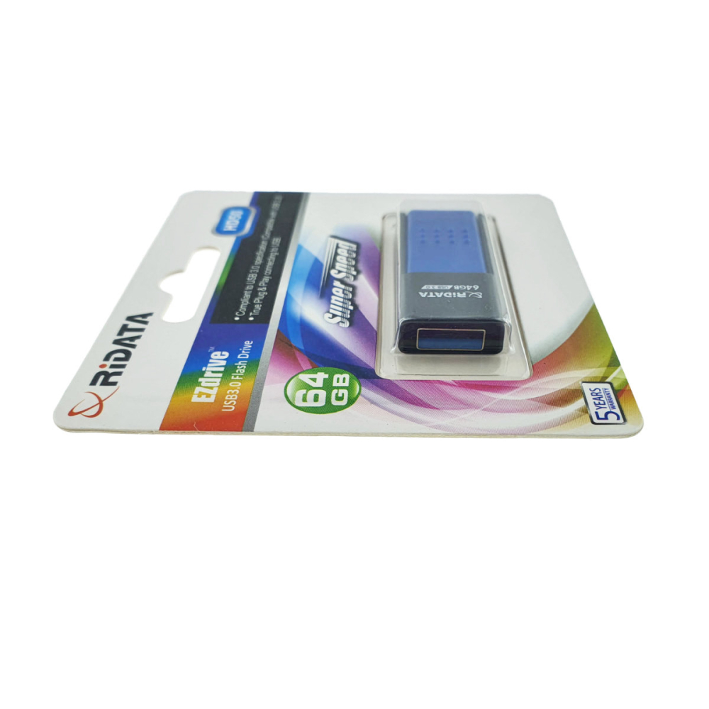Memorie USB 3.0 Flash Drive RiDATA 64GB, EZdrive HD50, conector retractabil, albastru [2]