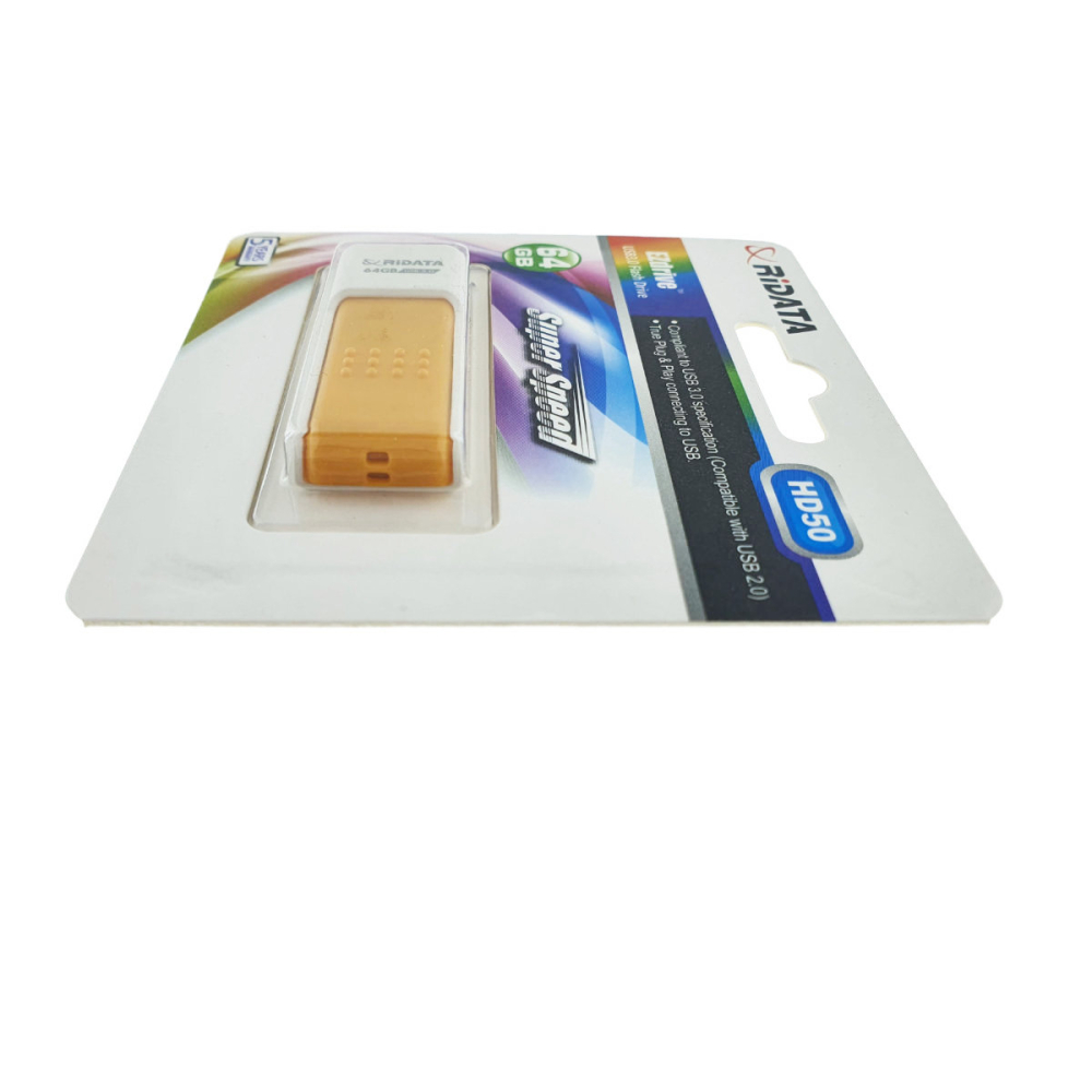 Memorie USB 3.0 Flash Drive RiDATA 64GB, EZdrive HD50, conector retractabil, portocaliu [2]