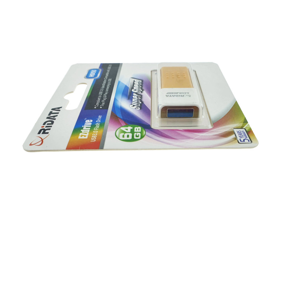 Memorie USB 3.0 Flash Drive RiDATA 64GB, EZdrive HD50, conector retractabil, portocaliu [4]