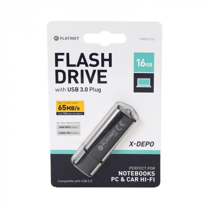 Unitate flash, PLATINET, X-Depo, USB 3.0, 32 GB, Negru/Gri [3]