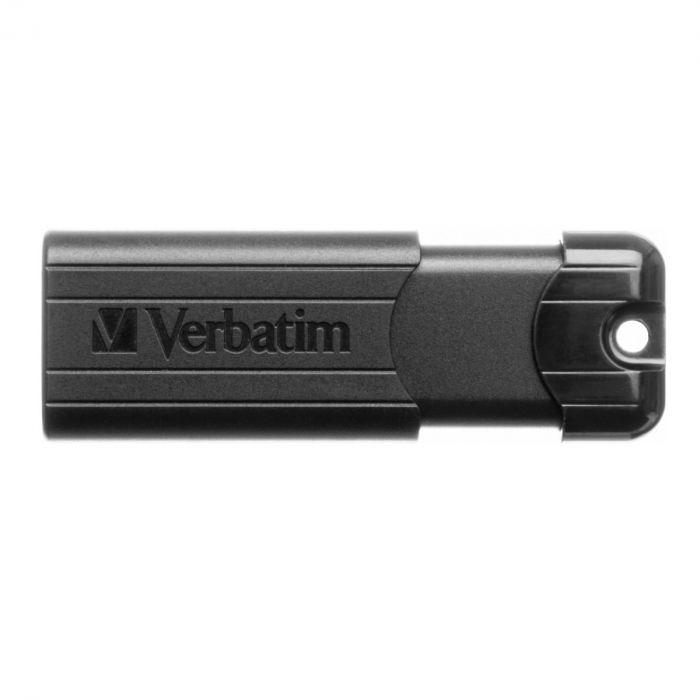 Memorie USB 3.0 Verbatim 128 GB Pinstripe, retractabila, neagra [2]