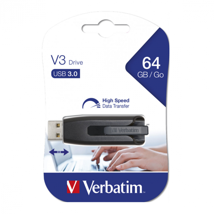 Memorie USB Verbatim Store 'n' Go V3, 64GB, USB 3.0, Negru [5]