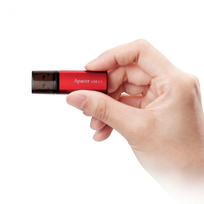Memorie USB 3.1 Apacer 128Gb, AH25B, cu capac, rosie [4]