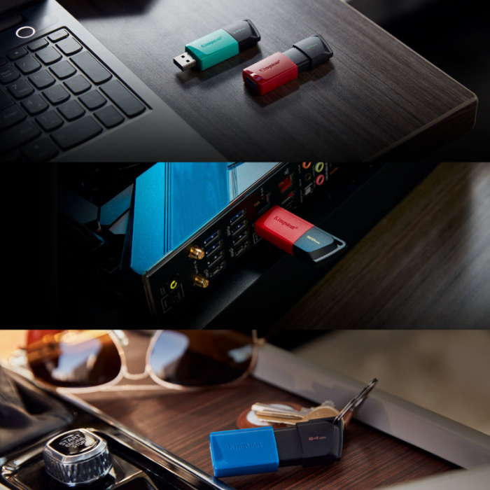 Memorie USB 3.2, 32gb, Kingston DataTraveler Exodia M, capac retractabil, neagra [2]