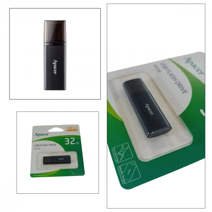 Memorie USB 3.2 Apacer 32Gb, AH25B, cu capac, neagra [2]