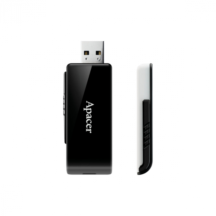 Memorie USB 3.2 Apacer 64GB, AH350, retractabila, neagra cu alb [2]