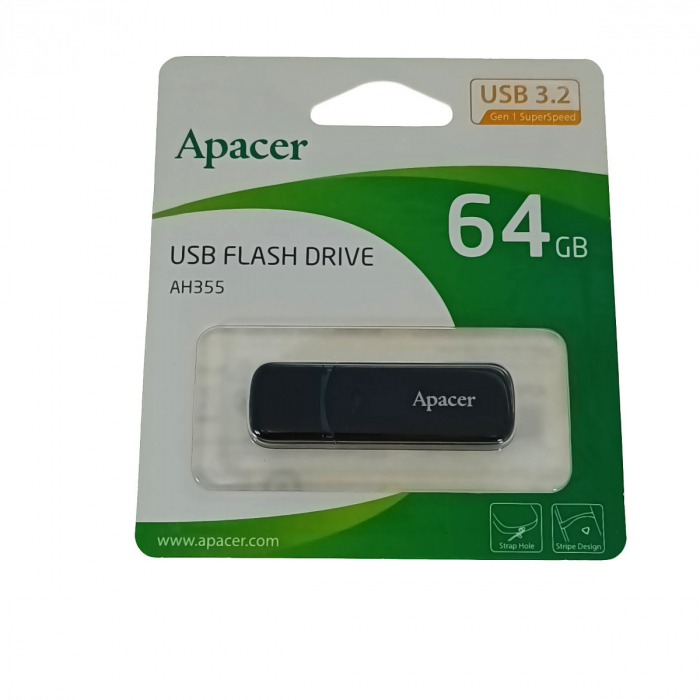 Memorie USB 3.2 Apacer 64GB, AH355 cu capac, negru [4]